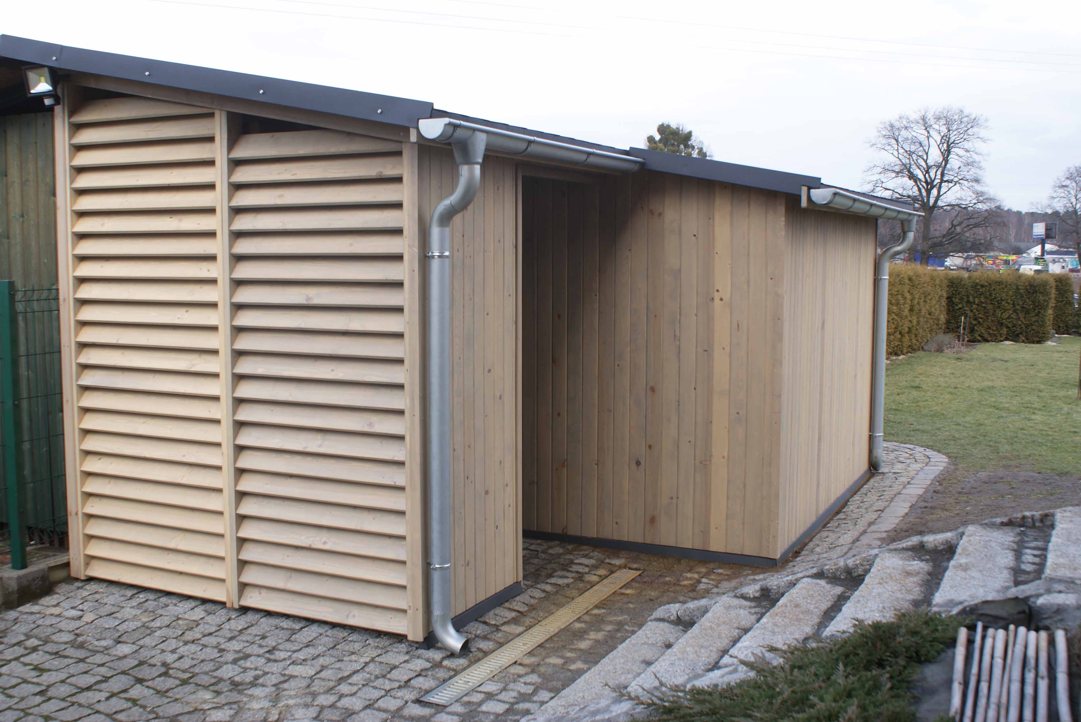 domek-narzedziowy-z-drewutnia ogrodowy-domek-narzędziowy