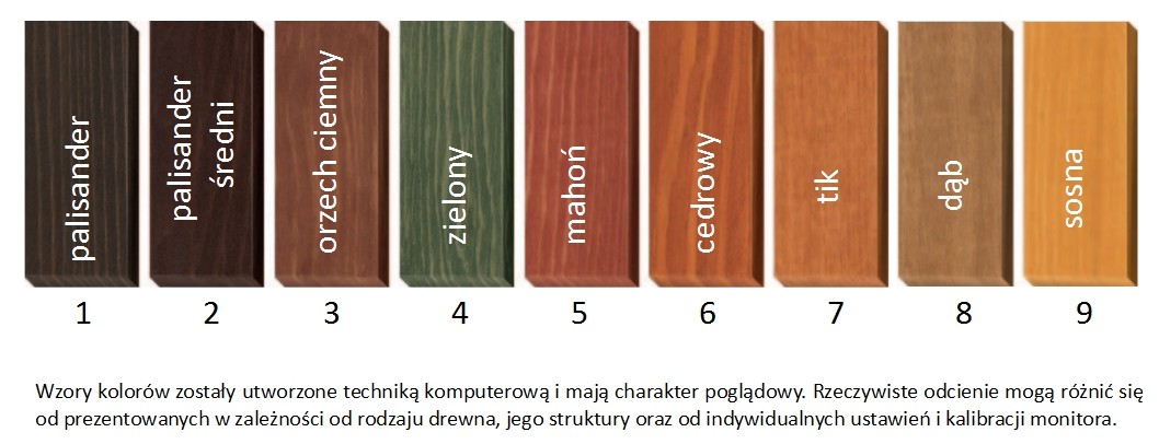 wzornik kolorów - impregnat